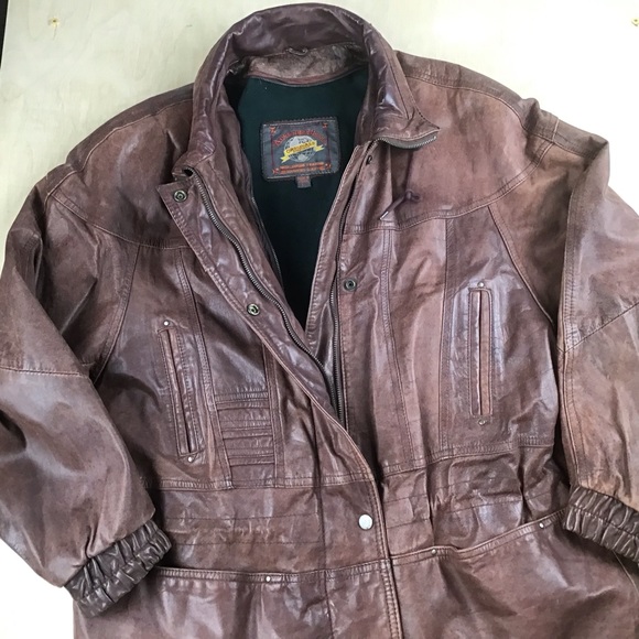 Vintage Adventure Bound by Wilson's Leather Mens Large Bomber Aviator Jacket - Picture 2 of 9
